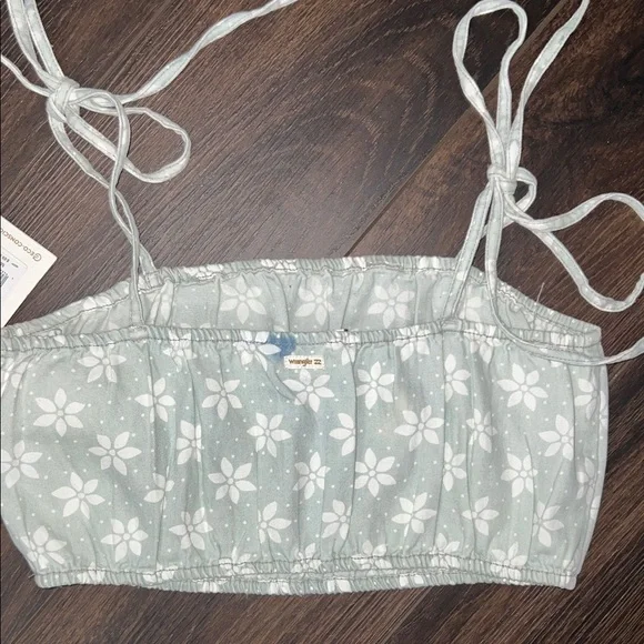 Billabong Wrangler Perfect Pair Floral Daisy Denim Tie Crop Top, Sz: Medium - Picture 5 of 8